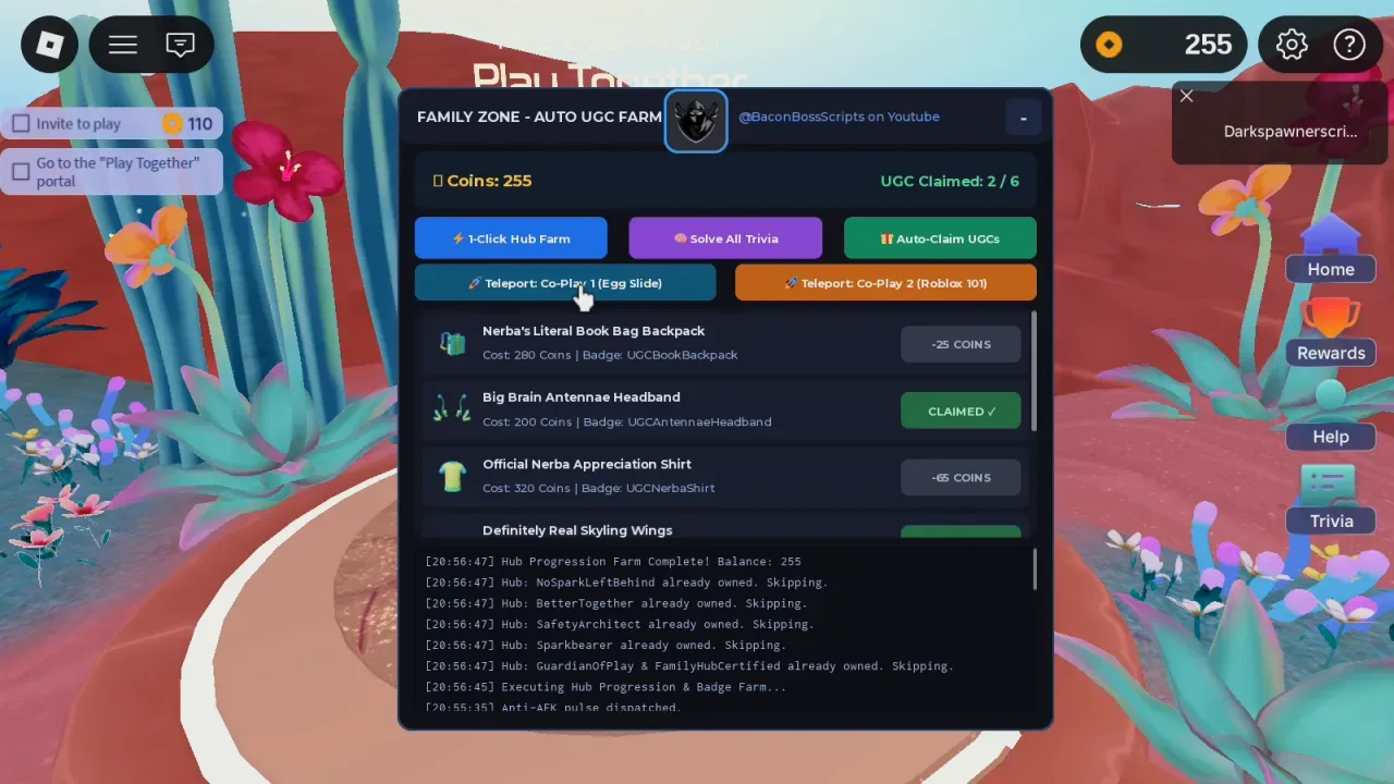 Family Zone Script Bacon Hub: 1-Click Hub Farm
