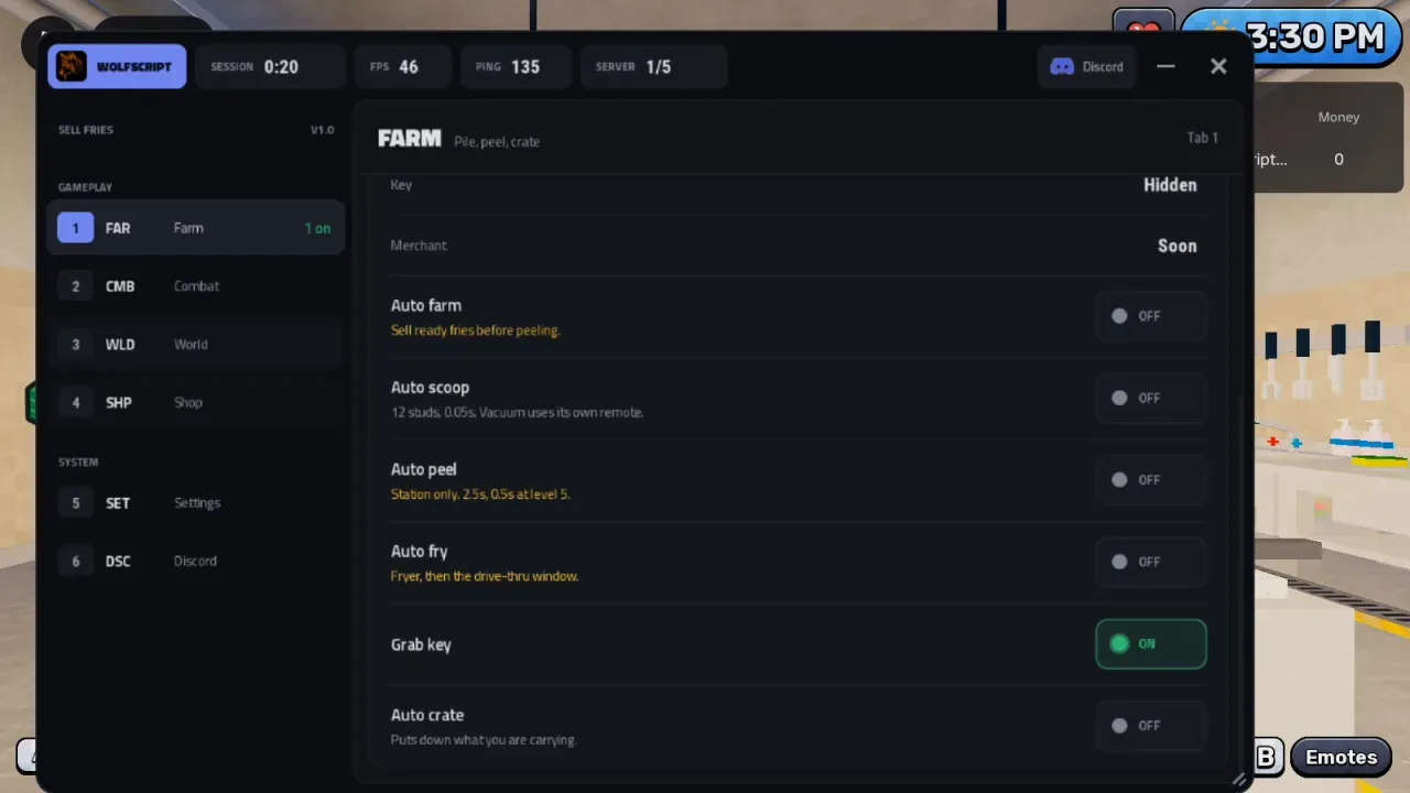 Sell Fries Script WolfScript Hub: Anomaly Gun, Auto Grind